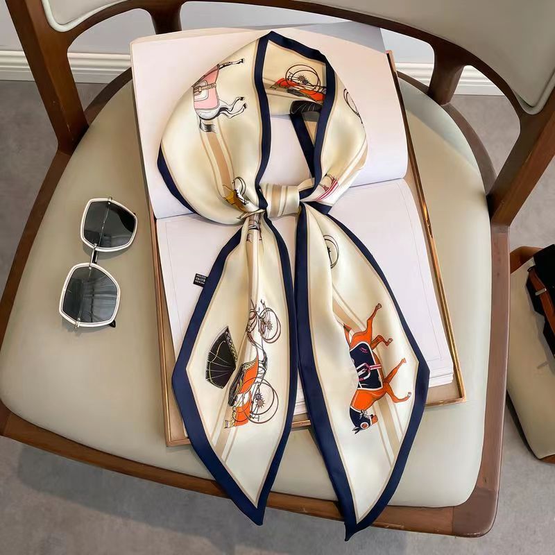 Women Fashion Necktie - Bufanda ajustada de seda de diseño