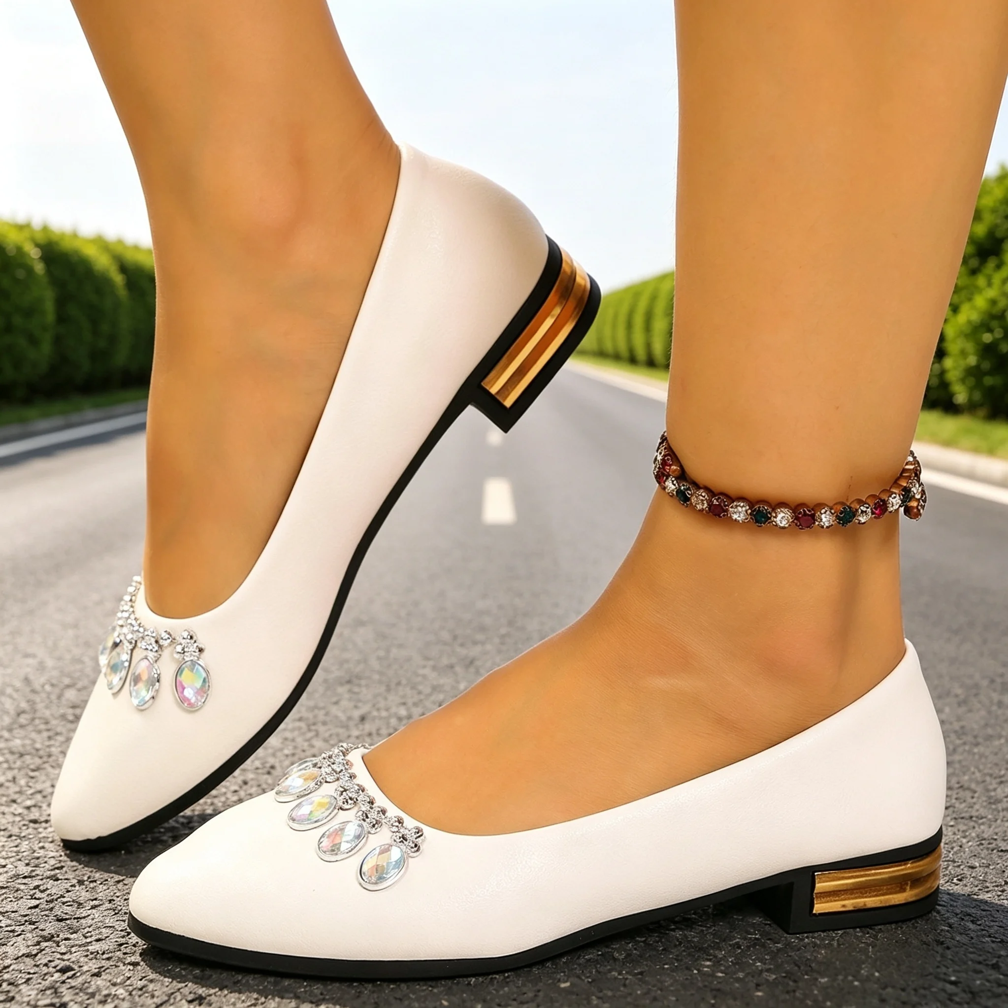 Women'S Fashion Shoes - Zapatos Planos de Mujer con Punta