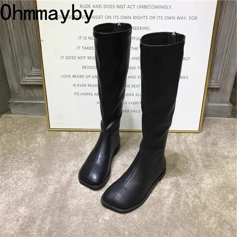 Women'S Fashion Knee High Boots - Botas hasta la rodilla elásticas de