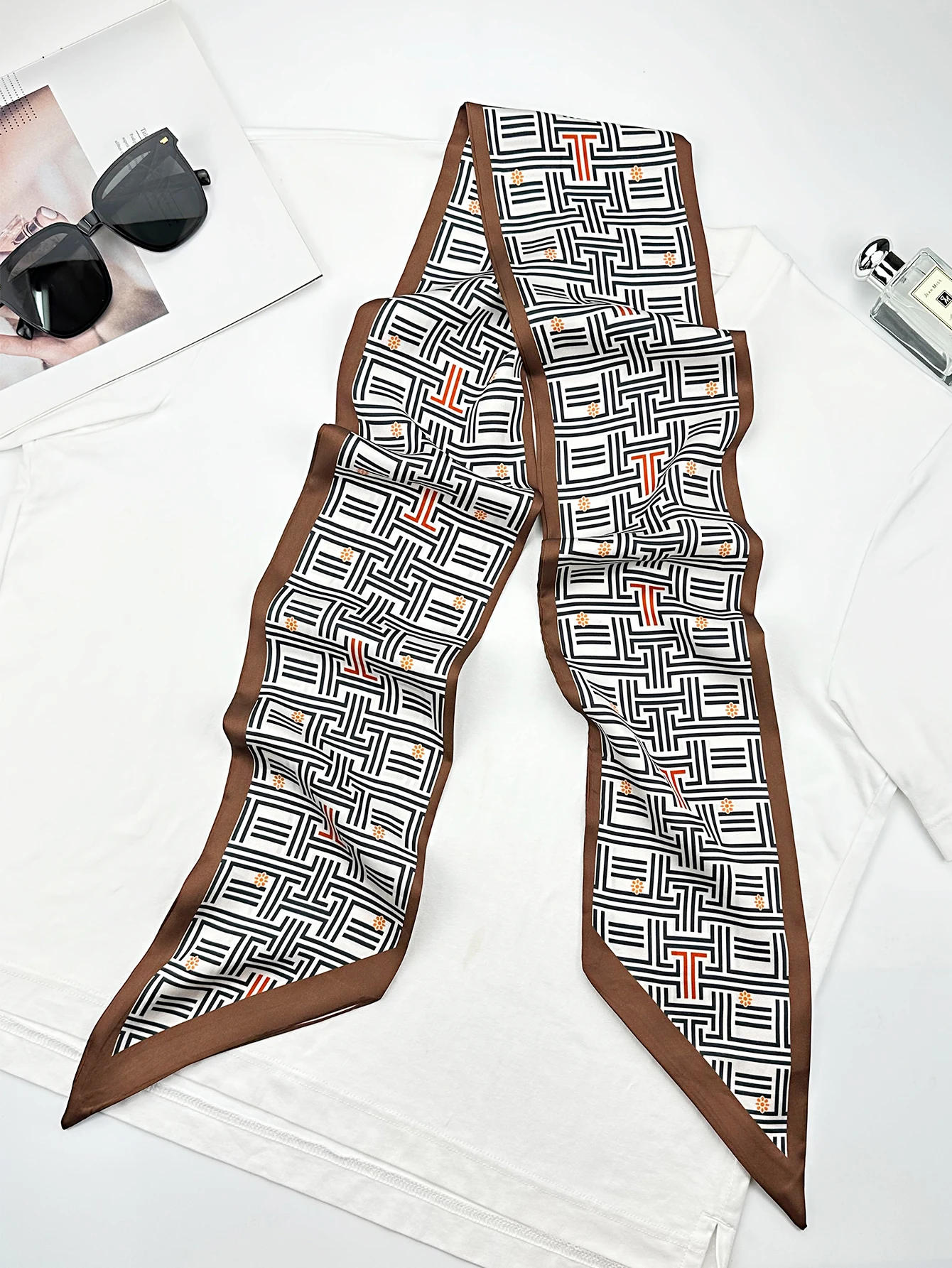 Bufandas de seda ajustadas geo - Women Fashion Necktie reseña y precio