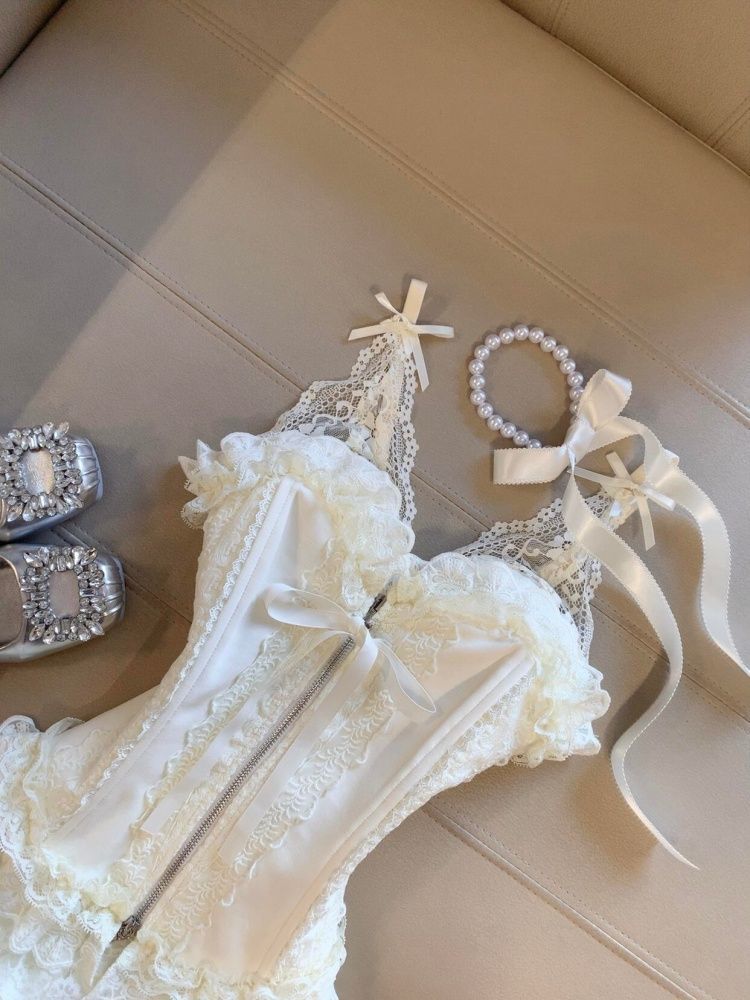 Conjunto de Top Corsé de Encaj - Lace Trim Cami reseña y precio
