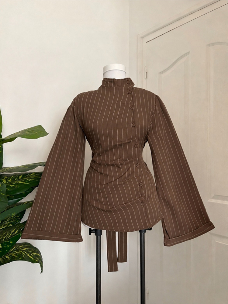 Blusa de moda casual vintage p - Women Fashion Necktie reseña y precio