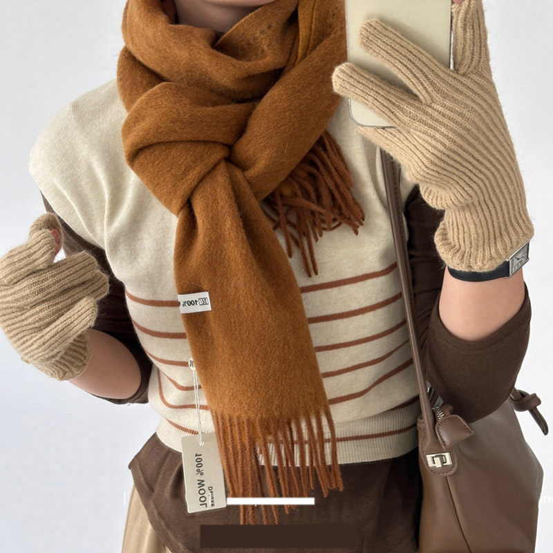 Bufanda elegante de lana 100%  - Women'S Fashion Korea reseña y precio