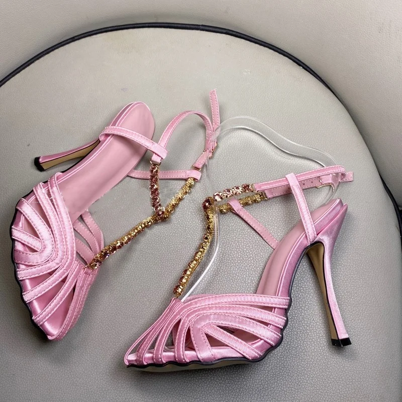 Sandalias de seda rosa huecas  - Women'S Fashion Jewellery reseña y precio