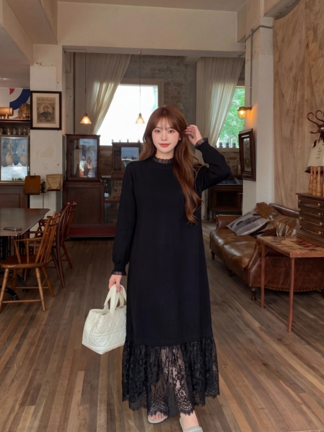 Vestido de punto con dobladill - Women Fashion Over The Years reseña y precio